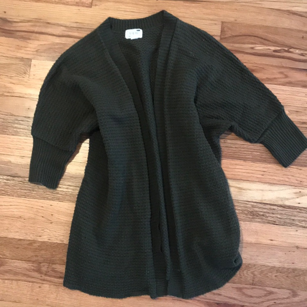 Army green slouchy cardigan